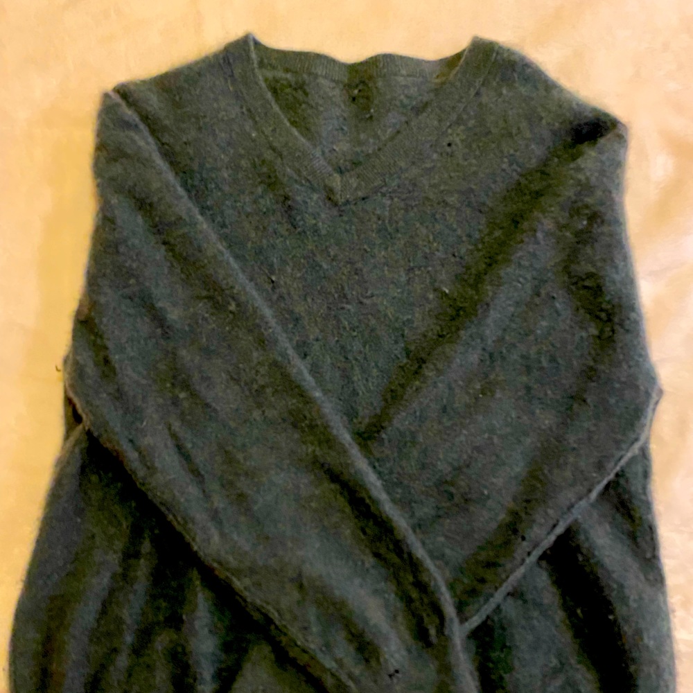 Green V-neck Sweater